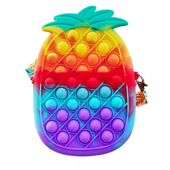 Jucarie Pop It XXL Zenuk® - Geanta Ananas, Sensory Fidget Toys, Antistres, 20-25cm, Multicolor Jucarie Pop It XXL Zenuk® - Geanta Ananas, Sensory Fidget Toys, Antistres, 20-25cm, Multicolor