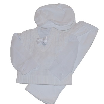 Costum de botez 5 piese pentru baieti Artex KPL2A-0-3-luni, Alb Costum de botez 5 piese pentru baieti Artex KPL2A-0-3-luni, Alb