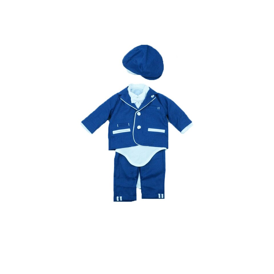 Costum botez 5 piese pentru baieti Baby Colibra 7925062-0-3-luni, Albastru
