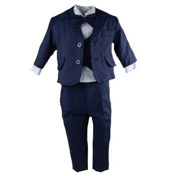 Costum botez 6 piese pentru baieti Mini Junior 02-COS-3-6-luni, Bleumarin Costum botez 6 piese pentru baieti Mini Junior 02-COS-3-6-luni, Bleumarin
