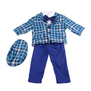 Costum de botez pentru baieti 5 piese Mini Junior CEB-16-0-3-luni, Albastru Costum de botez pentru baieti 5 piese Mini Junior CEB-16-0-3-luni, Albastru