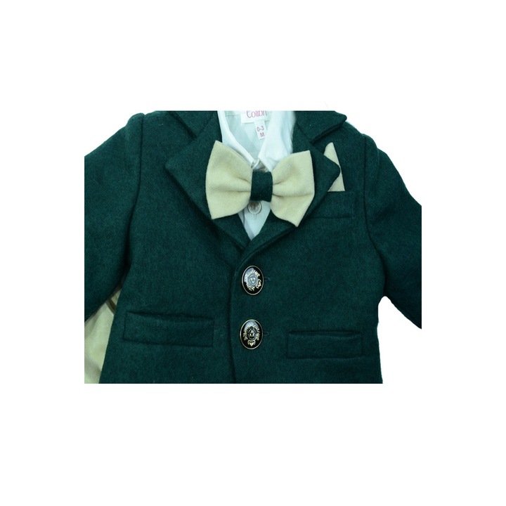 Costum botez 6 piese pentru baieti Colibri 2035-V1-0-3-luni, Verde