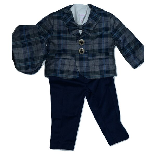 Costum botez 6 piese pentru baieti Colibri CLBC2-AL1-9-12-luni, Albastru 9-12 luni