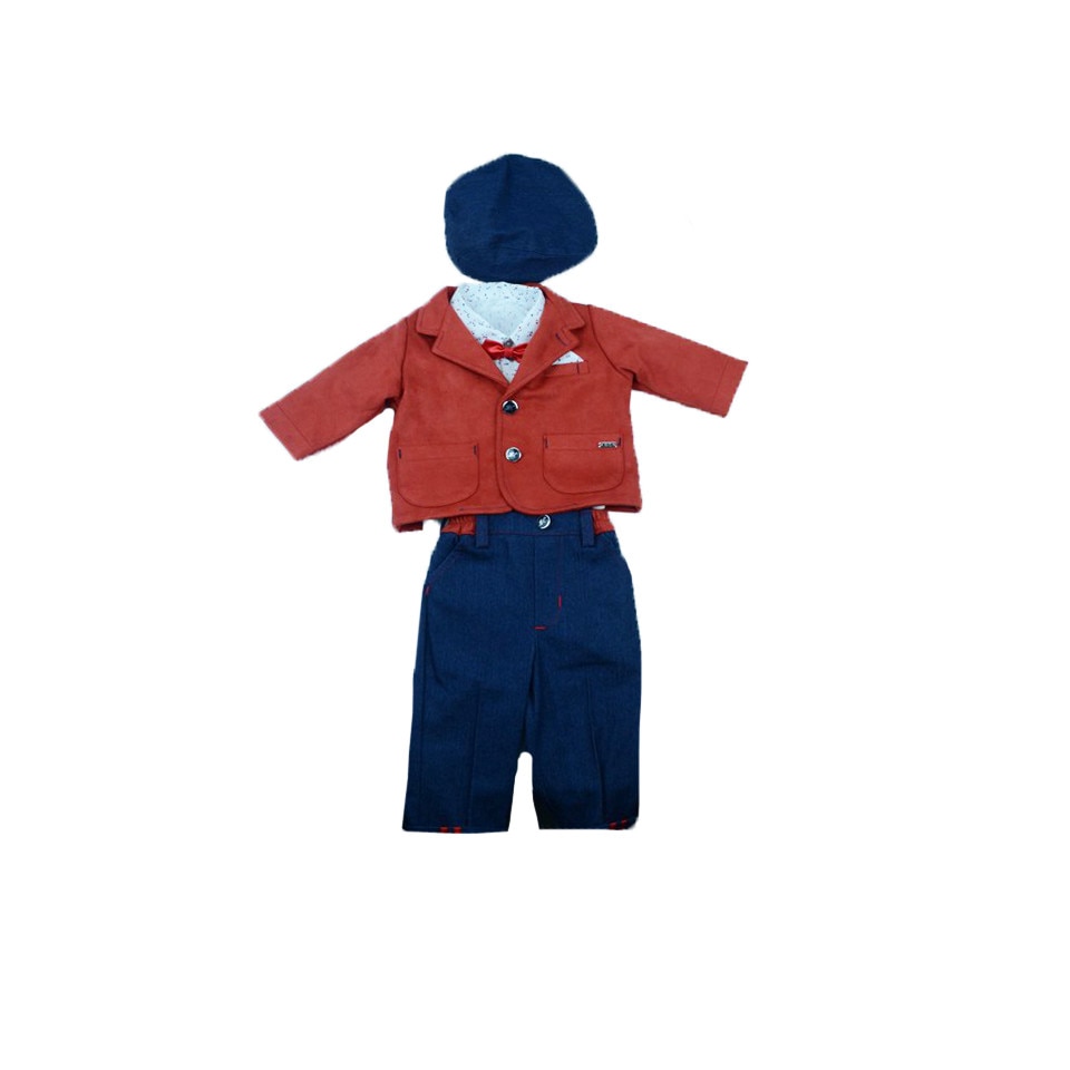 Costum botez 5 piese pentru baieti Baby Colibra 7892062-0-3-luni, Multicolor