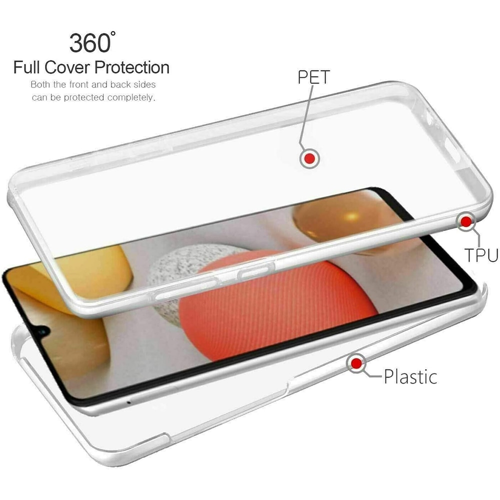 Husa Compatibil cu Telefon 360 Hybrid Full Cover, 2 in 1, protectie fata si spate, TPU si PET, compatibila cu Samsung Galaxy A04s, Transparent