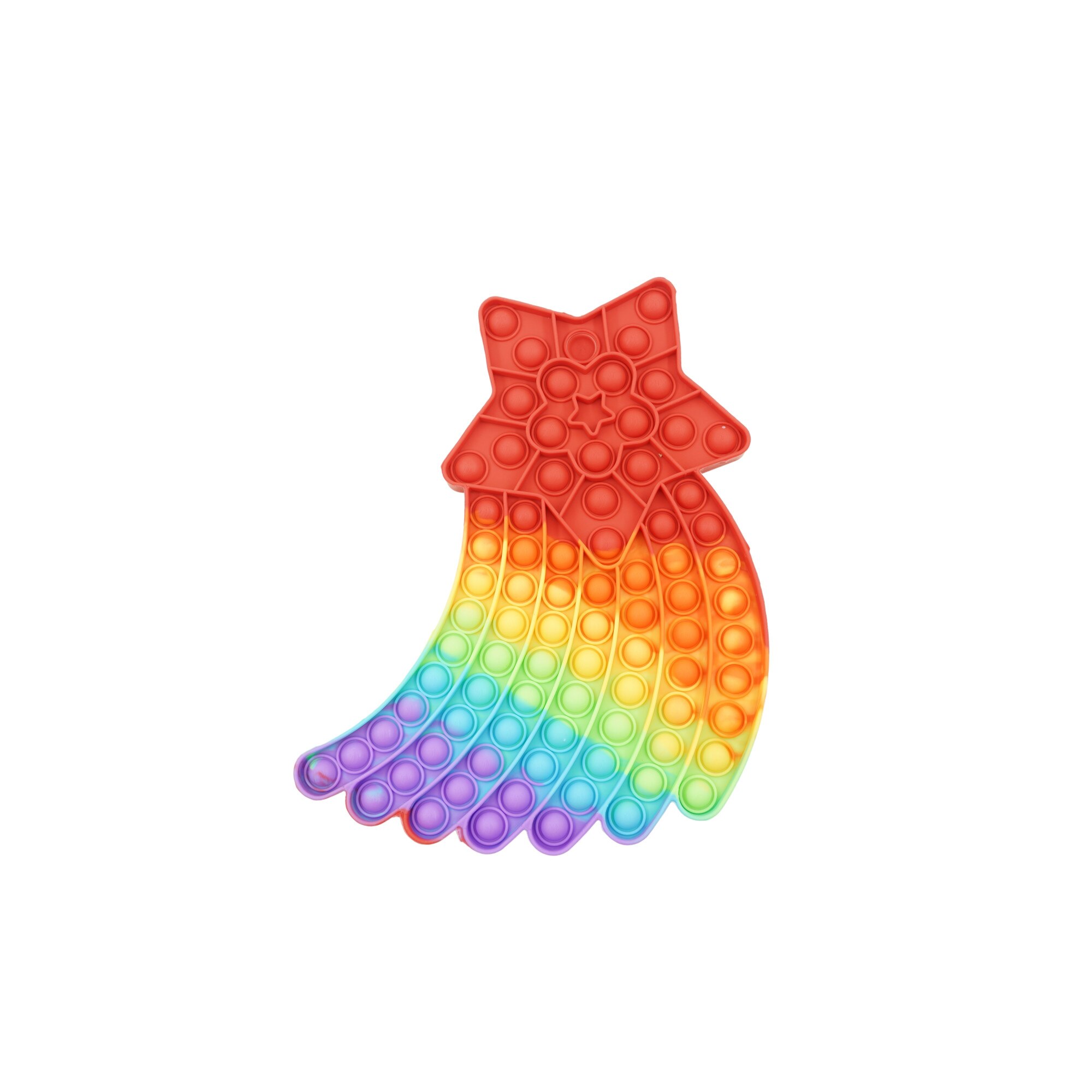 Jucarie antistres din silicon, Pop It Now and Flip It, Stea, 5 colturi, Multicolor