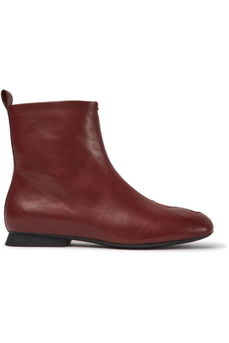 Botine dama, Camper, Twins, Piele naturala, Burgundia inchis, 35 EU