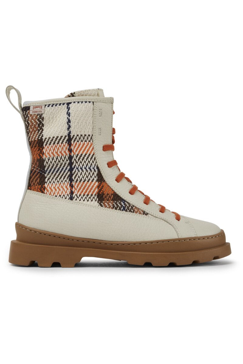 Botine dama, Camper, Brutus, Textil, Alb, 35 EU