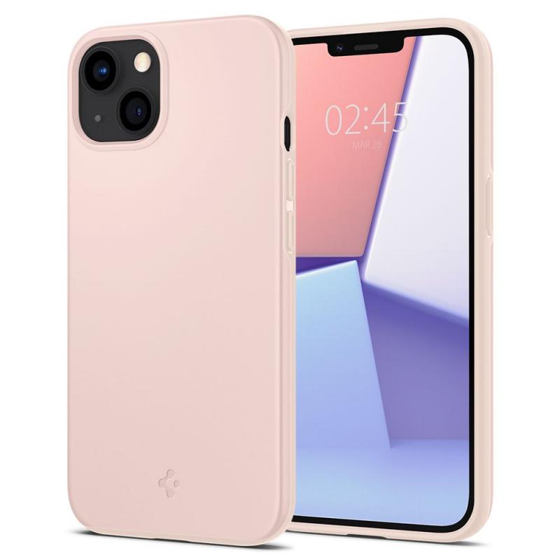 Husa slim Spigen Thin Fit compatibila cu iPhone 13 Mini Pink Sand