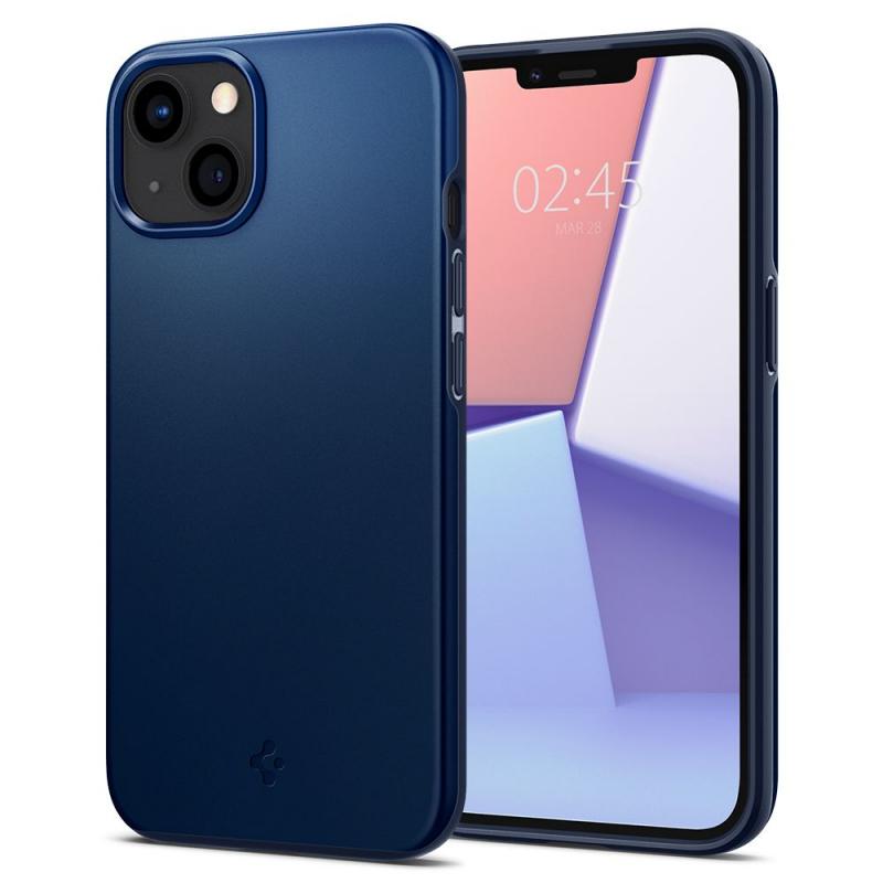 Husa slim Spigen Thin Fit compatibila cu iPhone 13 Mini Navy Blue