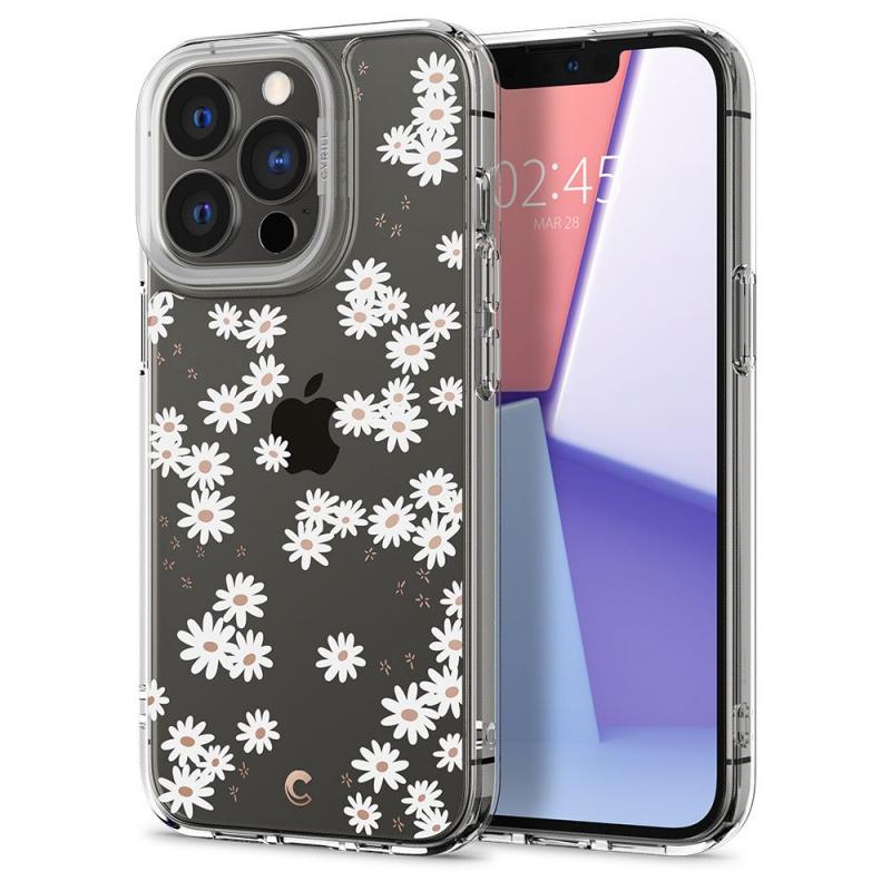 Carcasa Spigen Cecile compatibila cu iPhone 13 Pro White Daisy