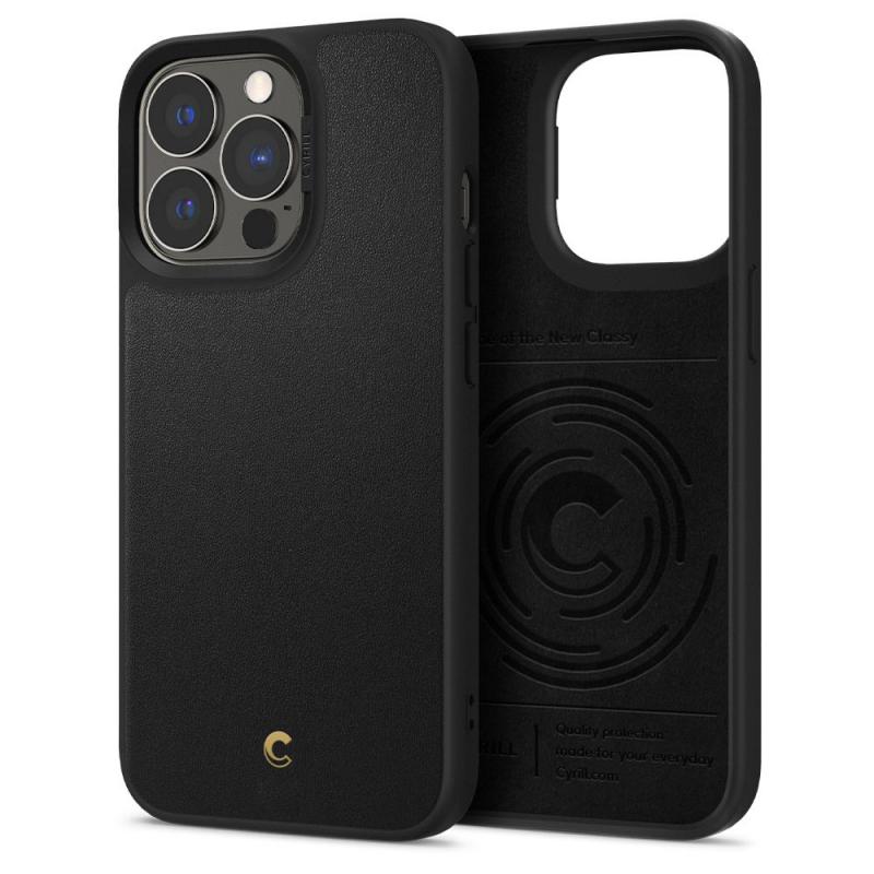 Carcasa Spigen Ciel Leather Brick compatibila cu iPhone 13 Pro Black
