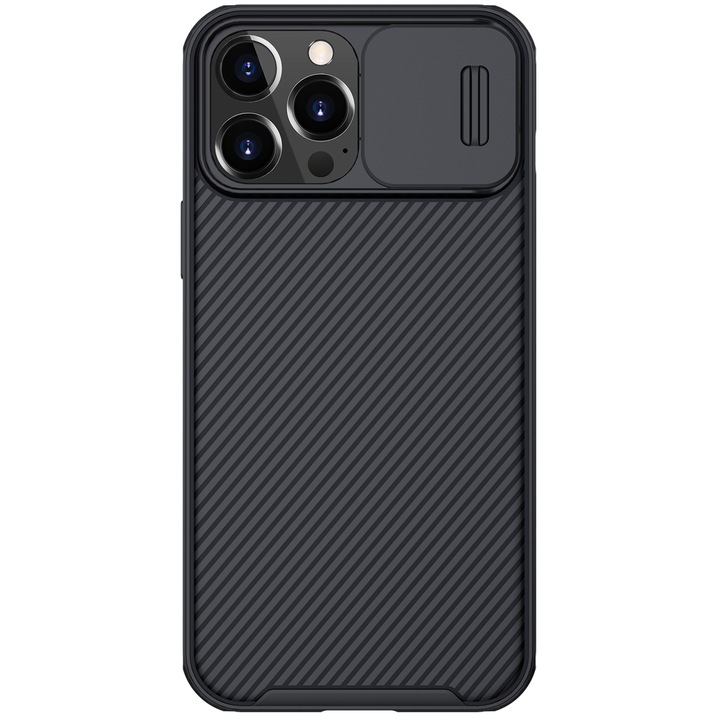Калъф с Плъзгач за Камера за iPhone 13 Pro Max, Nillkin CamShield Case, Черен