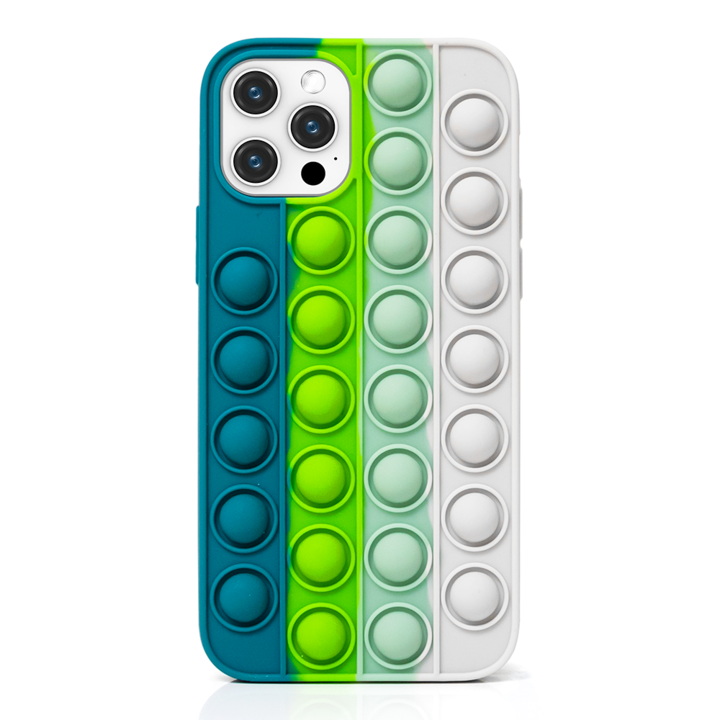 IPhone 11 Pro-val kompatibilis POP IT védőtok, zöld/szürke
