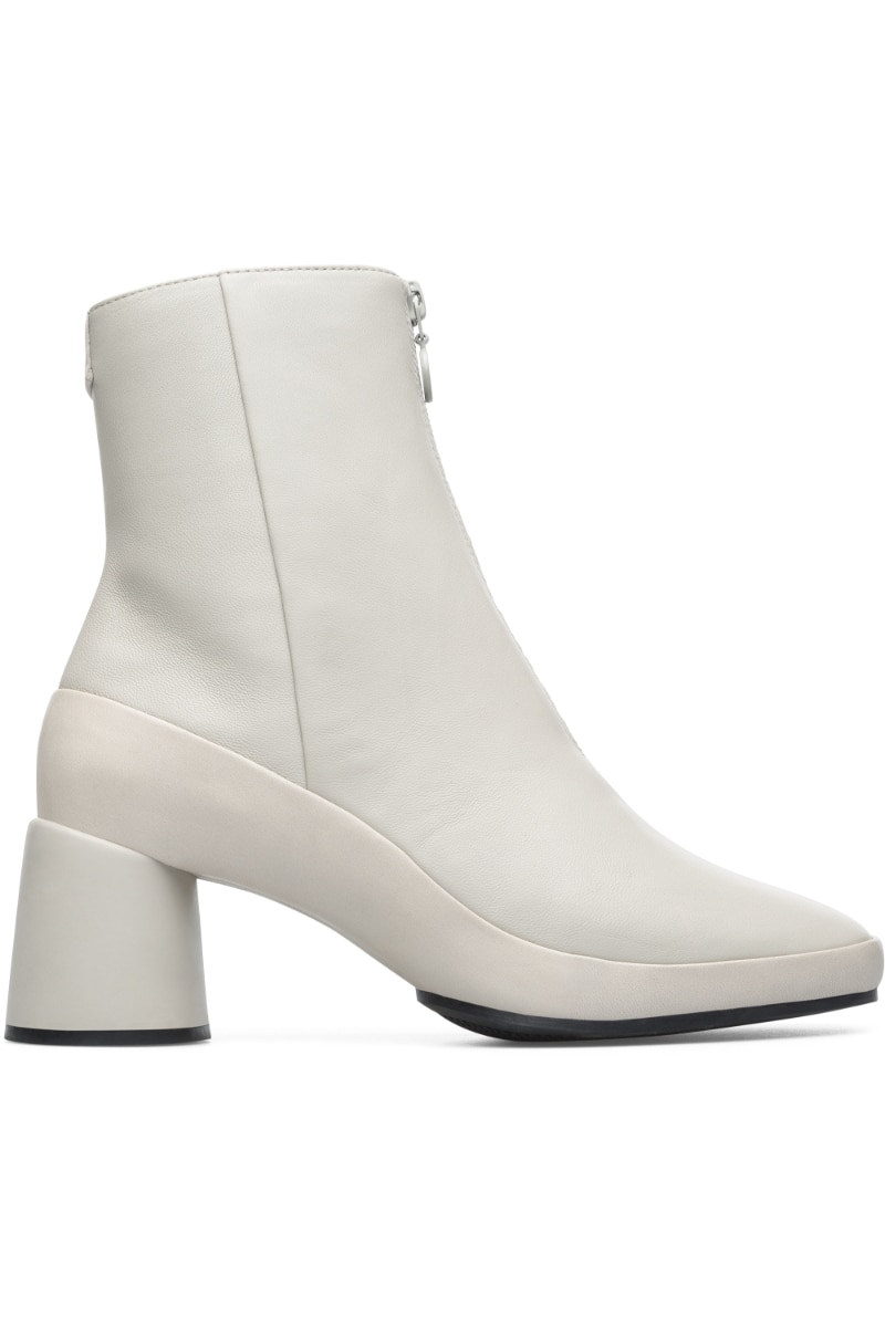 Botine dama, Camper, Upright, Piele naturala, Alb, 36 EU