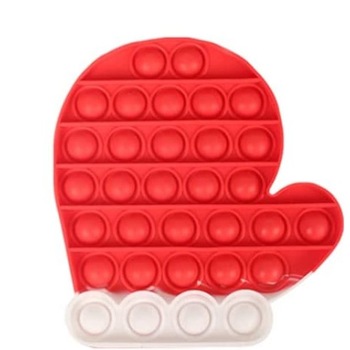 Jucarie antistres din silicon, Flippy, Pop It Now and Flip It, Manusa Mos Craciun, Alb-Rosu Jucarie antistres din silicon, Flippy, Pop It Now and Flip It, Manusa Mos Craciun, Alb-Rosu