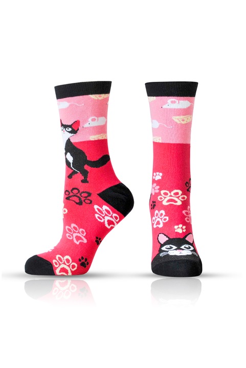 Мъжки цветни чорапи за настроение Agiva Happy Foottopiа, С графичен дизайн, Фуксия, 39-42