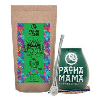 Set ceai cu cana si accesorii, Pachamama, Yerba Mate, Aroma de plante, 100 g Set ceai cu cana si accesorii, Pachamama, Yerba Mate, Aroma de plante, 100 g