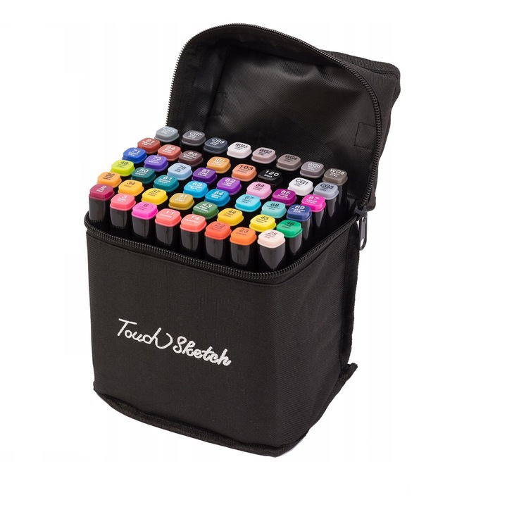 Комплект маркери, Severno, перманентни, 2 накрайника, 48 бр, многоцветен