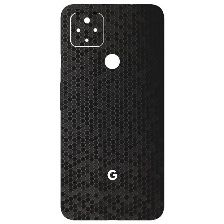 SILKASE bőrfólia Google Pixel 4a 5G telefonhoz, hexa fekete, telefon hátvédelme