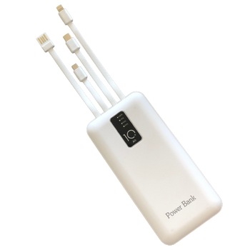 Acumulator extern Smart, 2 x USB, 10.000 mAh, 4 cabluri pentru furnizarea energiei, alb, SINSIN-11 Acumulator extern Smart, 2 x USB, 10.000 mAh, 4 cabluri pentru furnizarea energiei, alb, SINSIN-11
