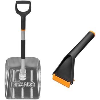 Pachet iarna pentru auto Fiskars, contine : lopata pentru masina Fiskars Snow Light, 750 g si racleta pentru zapada Fiskars Solid Pachet iarna pentru auto Fiskars, contine : lopata pentru masina Fiskars Snow Light, 750 g si racleta pentru zapada Fiskars Solid