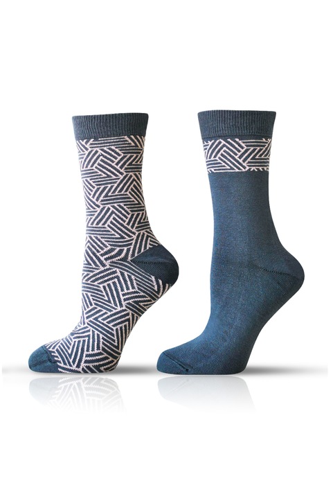 Sosete barbati Happy Foottopia, Agiva, Bumbac/Poliamida, Gri/Alb