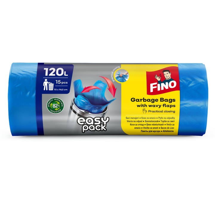 Торби за смет Fino Easy Pack, 120 л, 15 броя