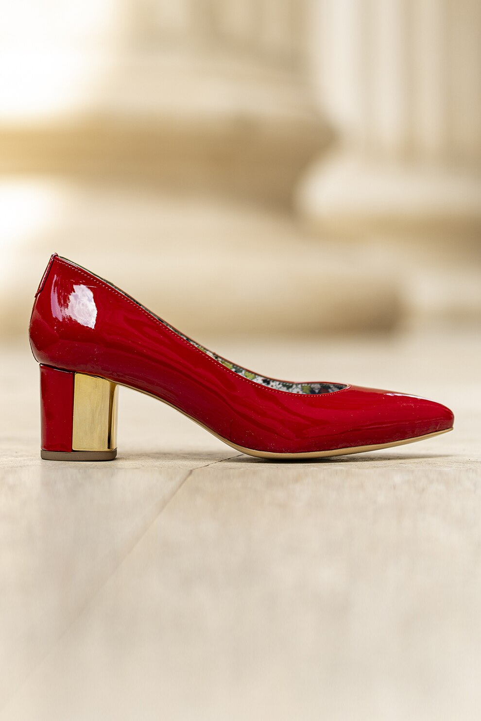 CONDUR by alexandru, Pantofi de piele cu toc inalt si varf ascutit, Rosu inchis