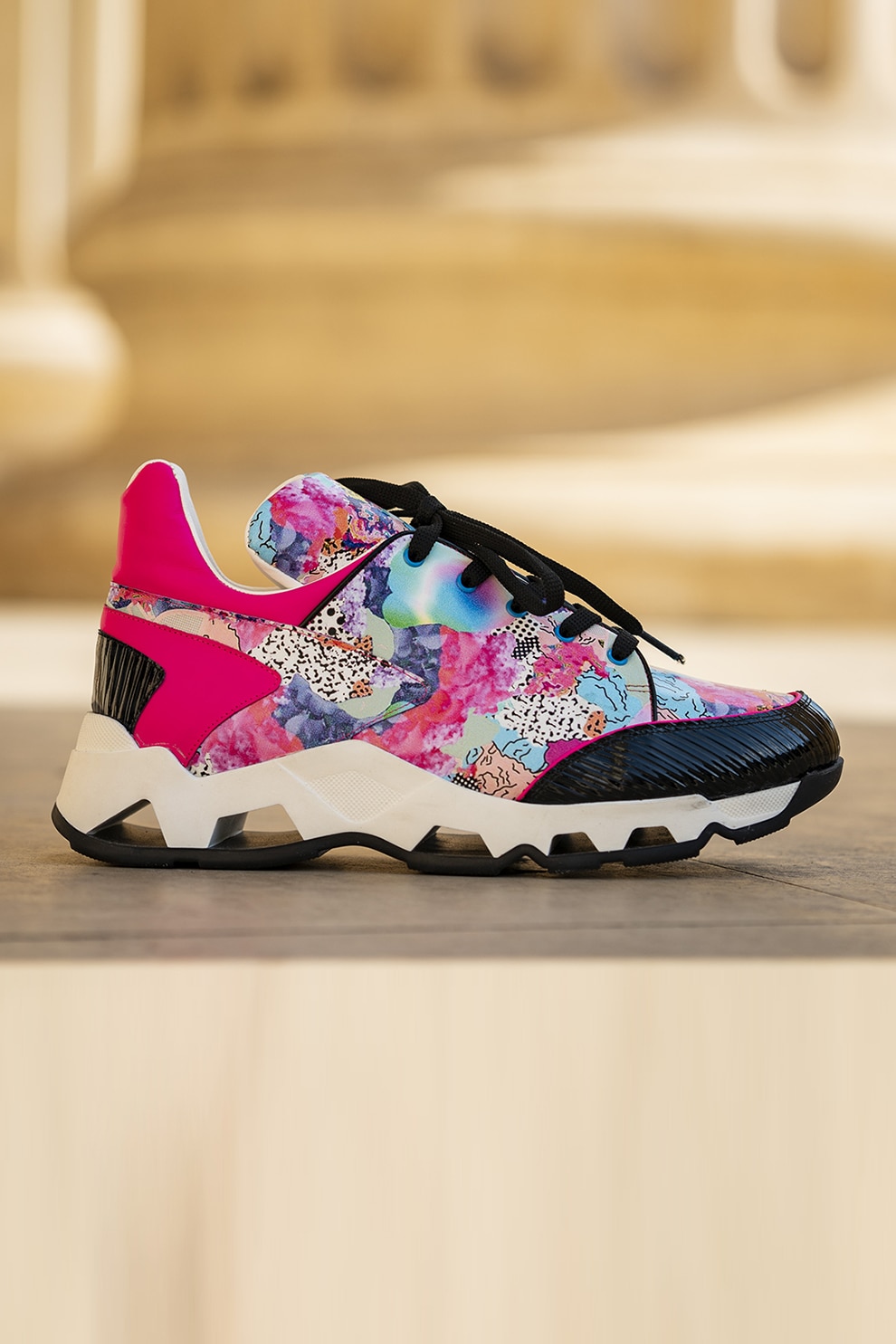 CONDUR by alexandru, Pantofi sport de piele cu model colorblock, Multicolora