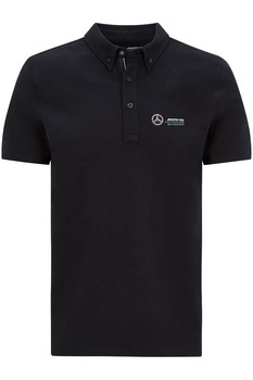 Tricou polo Mercedes AMG Petronas F1, Bumbac, Negru, Negru Tricou polo Mercedes AMG Petronas F1, Bumbac, Negru, Negru