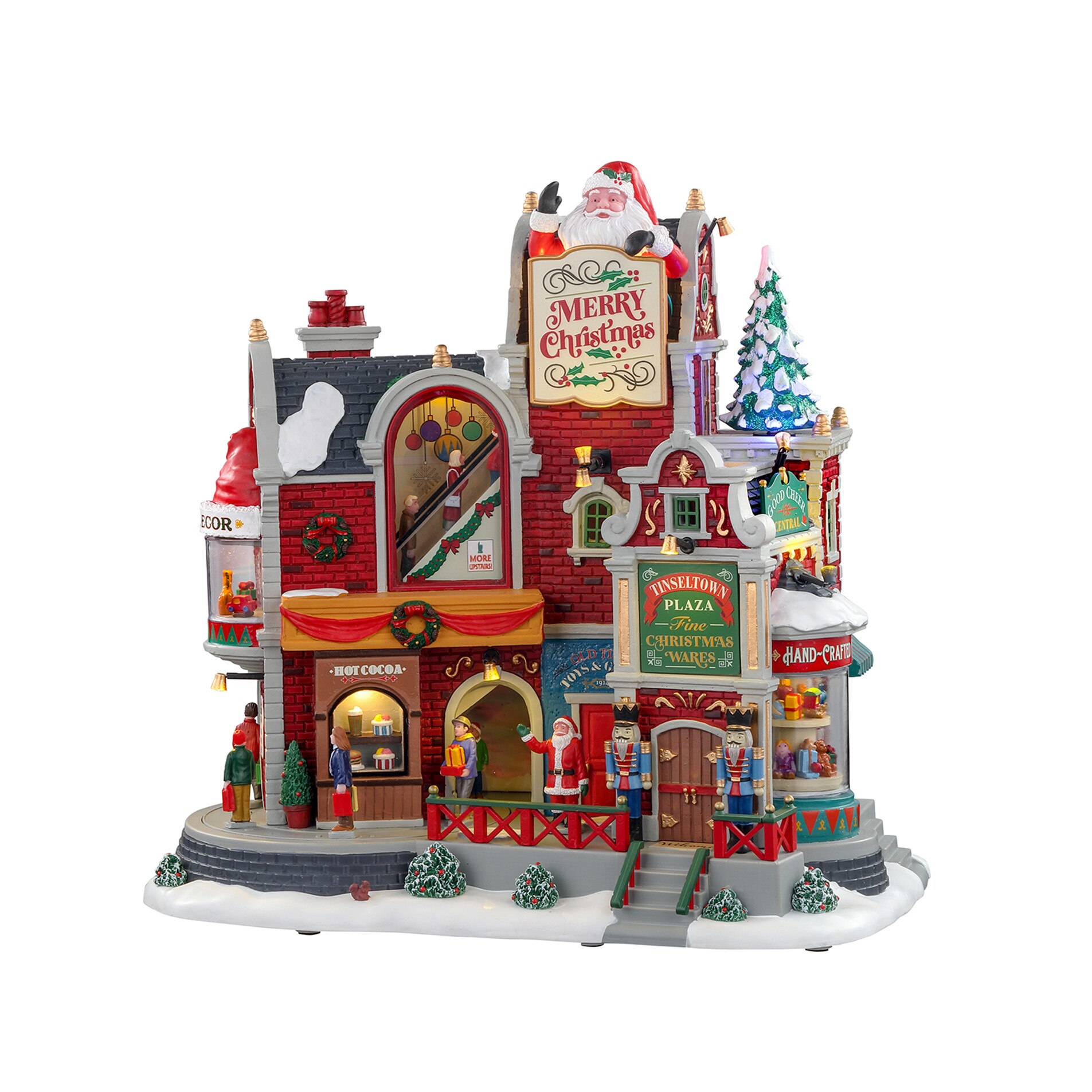 Figurina Christmas Village Lemax, Tinseltown Plaza, Functie Miscare si Lumini, Adaptor 4.5v Inclus