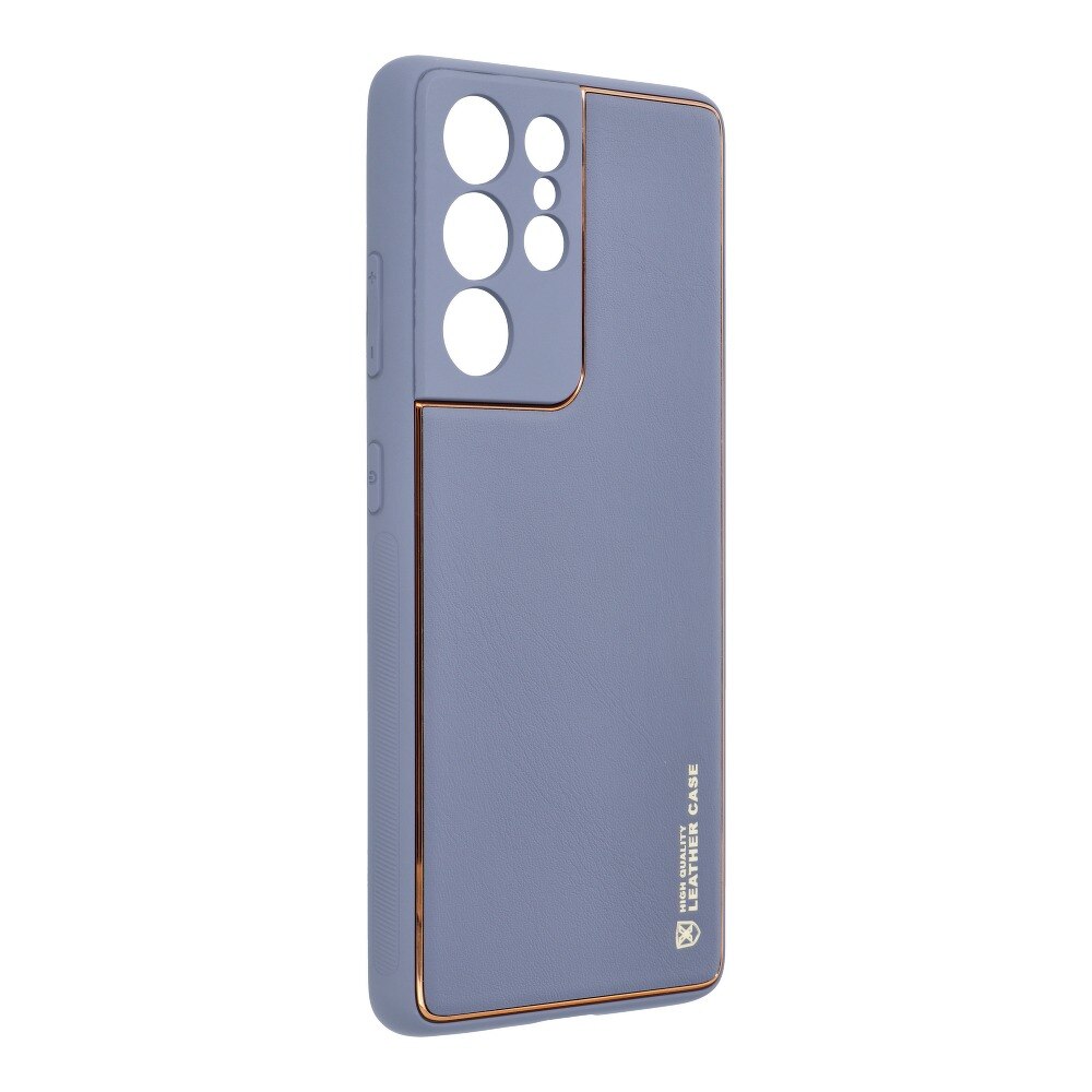 Husa Protectie Piele Ecologica compatibila cu Samsung Galaxy S21 Ultra Forcell Albastru