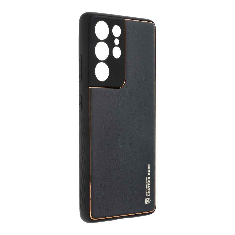 Husa Protectie Piele Ecologica compatibila cu Samsung Galaxy S21 Ultra Forcell Negru