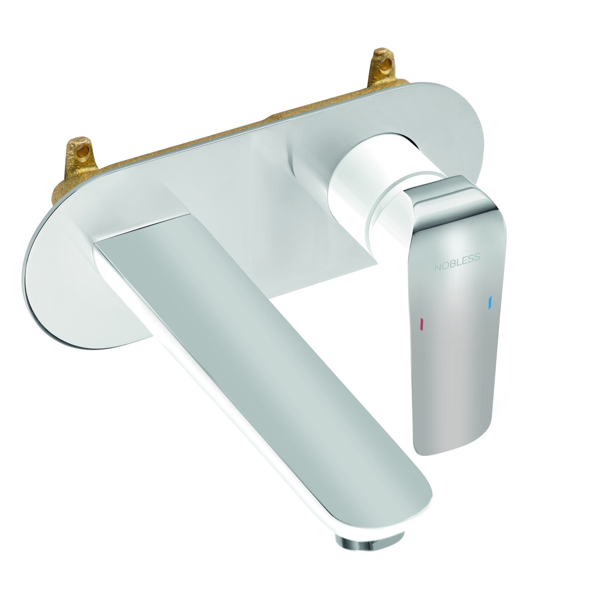 Baterie baie pentru lavoar DacEnergy©, alama, design premium, incastrata, monocomanda, finisaj alb