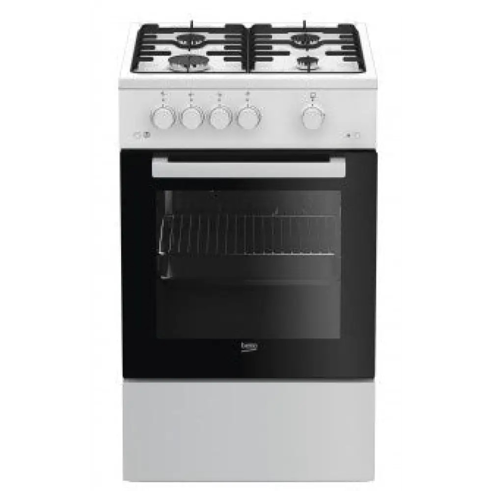 Aragaz Beko FSG52020FW, Gaz, 4 Arzatoare, 60 l, Aprindere electrica, 50 cm, Alb