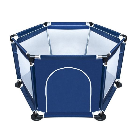 Tarc/loc de joaca pentru copii, Zola®, material textil, albastru inchis, 125x110x65cm
