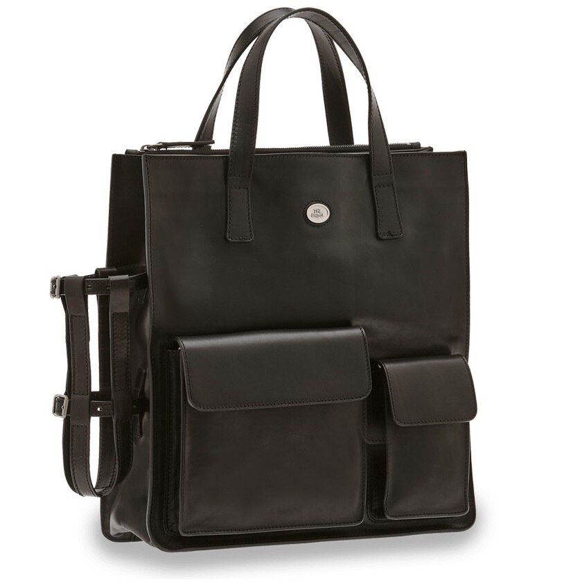 Geanta (shopper) de mana THE BRIDGE, port laptop, din piele naturala, L06355101, neagra