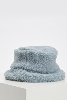DeFacto, Palarie bucket cu aspect de blana shearling, Albastru prafuit, Standard DeFacto, Palarie bucket cu aspect de blana shearling, Albastru prafuit, Standard