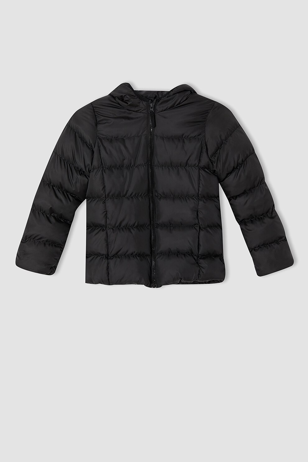 DeFacto, Geaca cu gluga si aspect matlasat, Negru