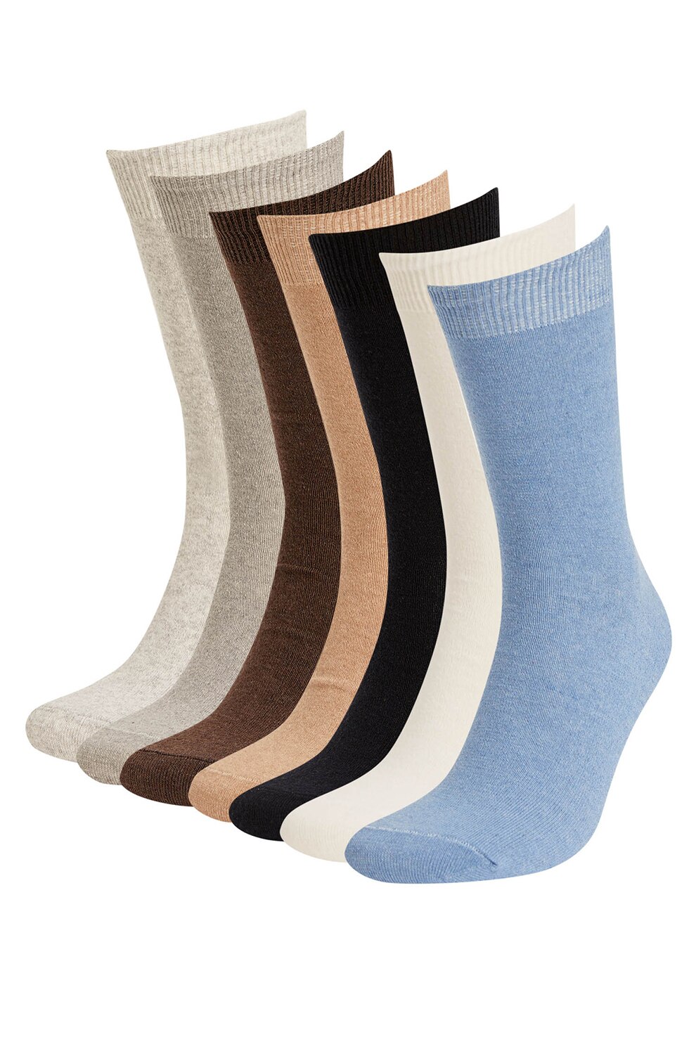 DeFacto, Set de sosete lungi - 7 perechi, Multicolora, One Size