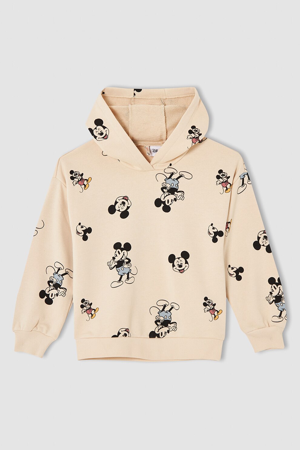 DeFacto, Hanorac cu imprimeu Mickey Mouse, Galben pal/Negru
