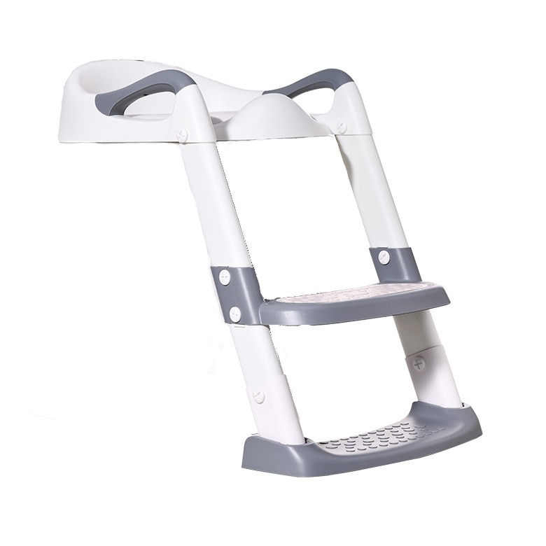 Reductor toaleta cu scarita Little Mom Safe Grey