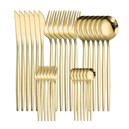 Set de tacamuri portugheze 24 de piese, Luxury Style Gold