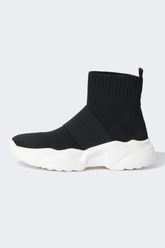 DeFacto, Pantofi sport cu design soseta, tricotati, Negru DeFacto, Pantofi sport cu design soseta, tricotati, Negru