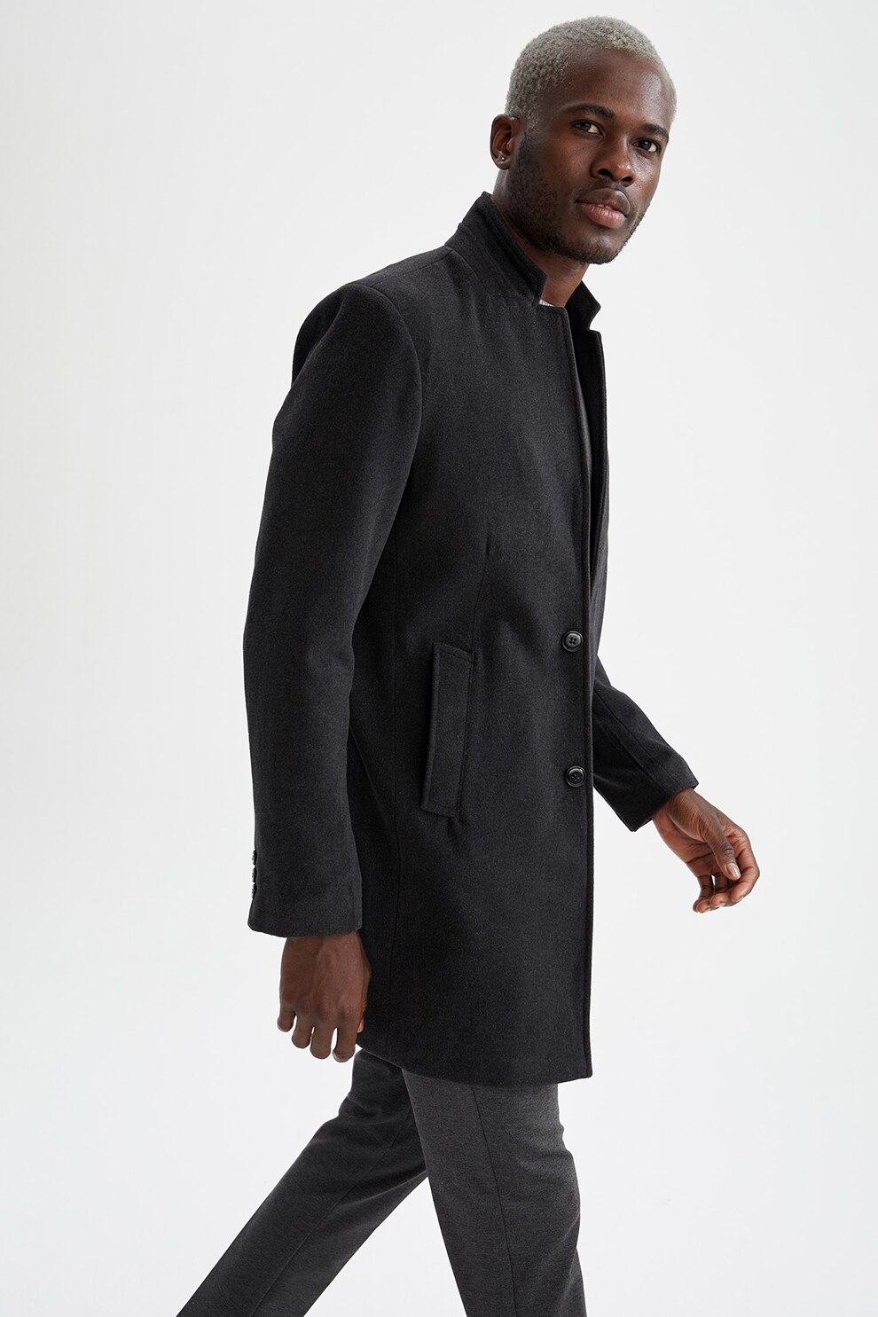 DeFacto, Haina scurta cu guler tunica, Gri inchis