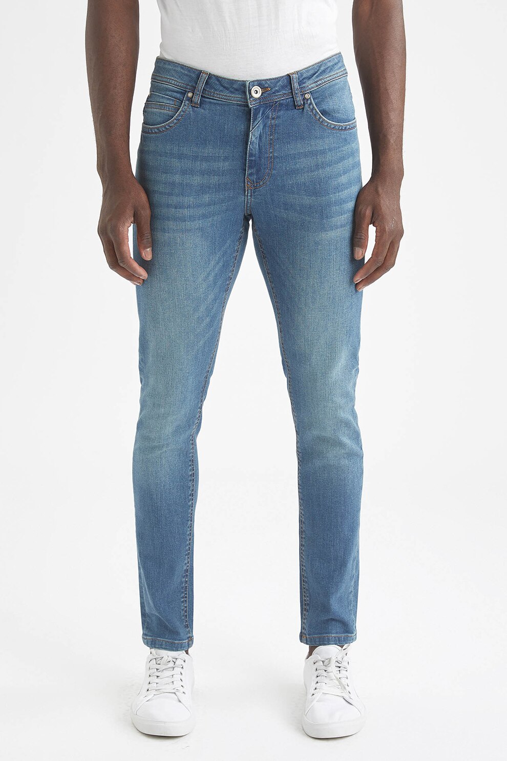 DeFacto, Blugi cu aspect decolorat, Albastru