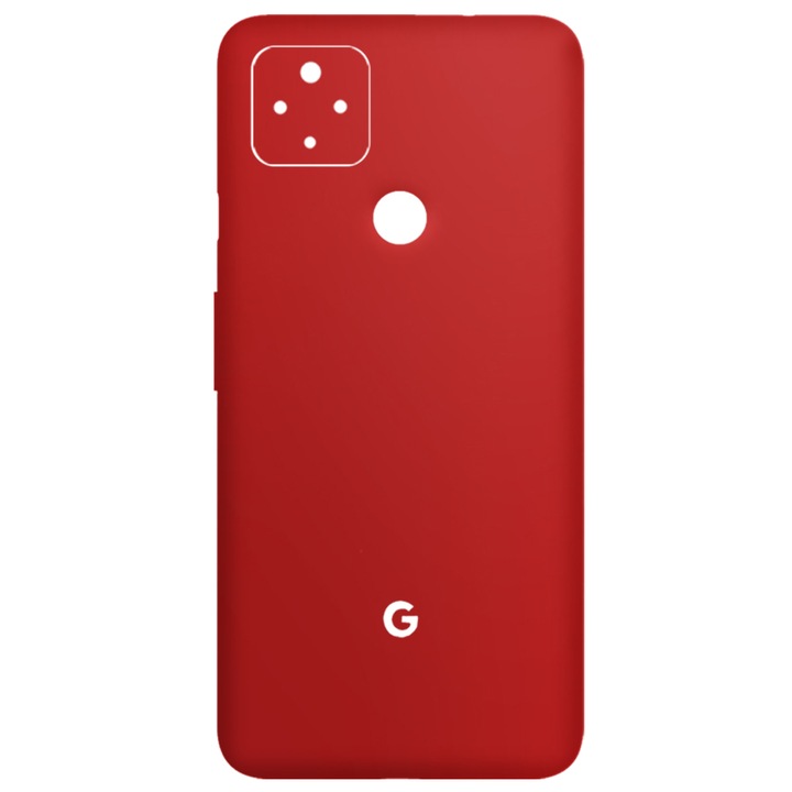 SILKASE Bőrfólia Google Pixel 4a 5G telefonhoz, piros, telefon hátvédelme
