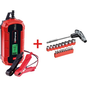 Pachet promo auto , contine : Redresor universal acumulatori Einhell CE-BC 4 M si Set biti si chei tubulare KWB, 21 piese Pachet promo auto , contine : Redresor universal acumulatori Einhell CE-BC 4 M si Set biti si chei tubulare KWB, 21 piese