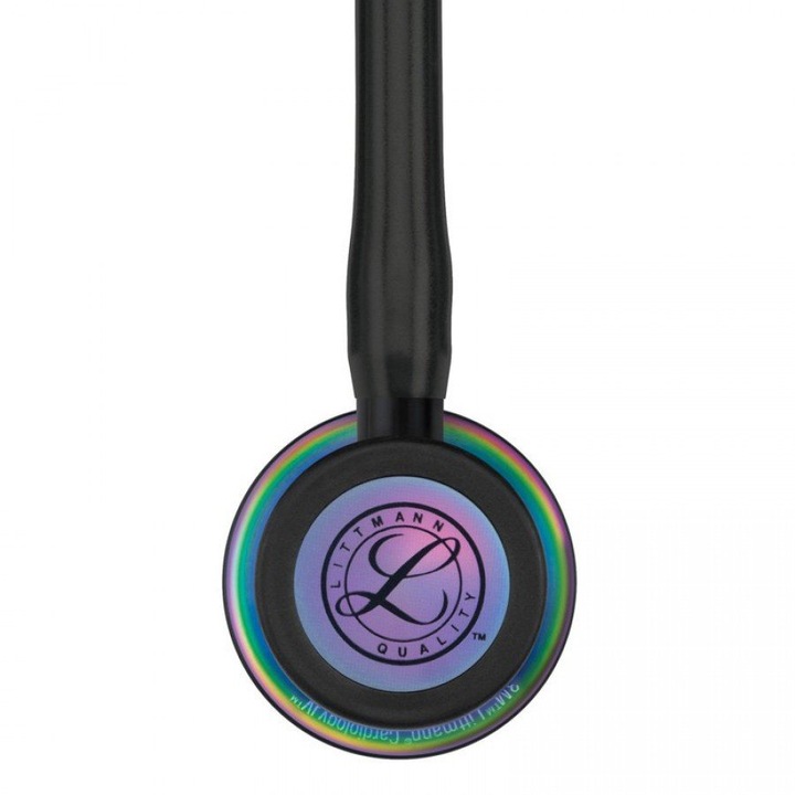 Stetoscop 3M™ Littmann® Cardiology IV, Negru, capsula curcubeu (Black/Rainbow)